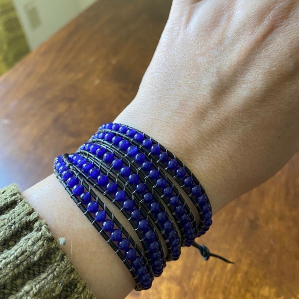 Handmade Leather & Gemstone Wrap Bracelet